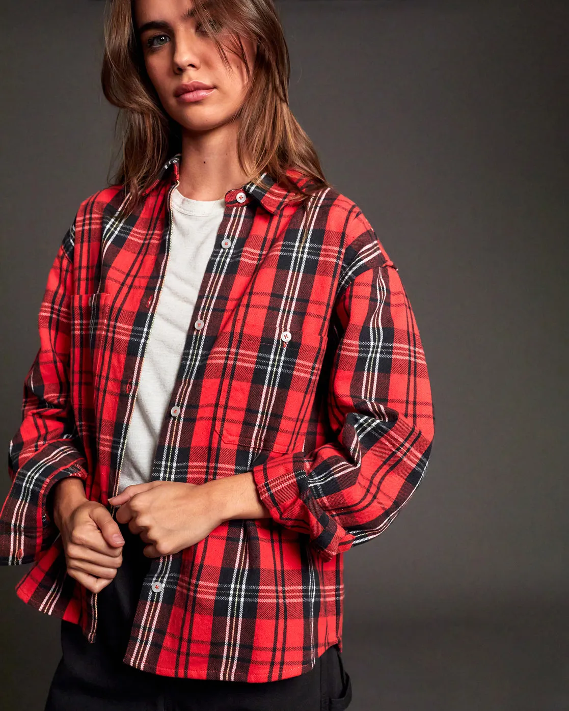 Notorious Long Sleeve Flannel Shirt - Chrysanthemum