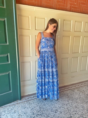 Notting Hill Maxi Dress Blue Tulip Vibrant Tone Sophisticated Fit