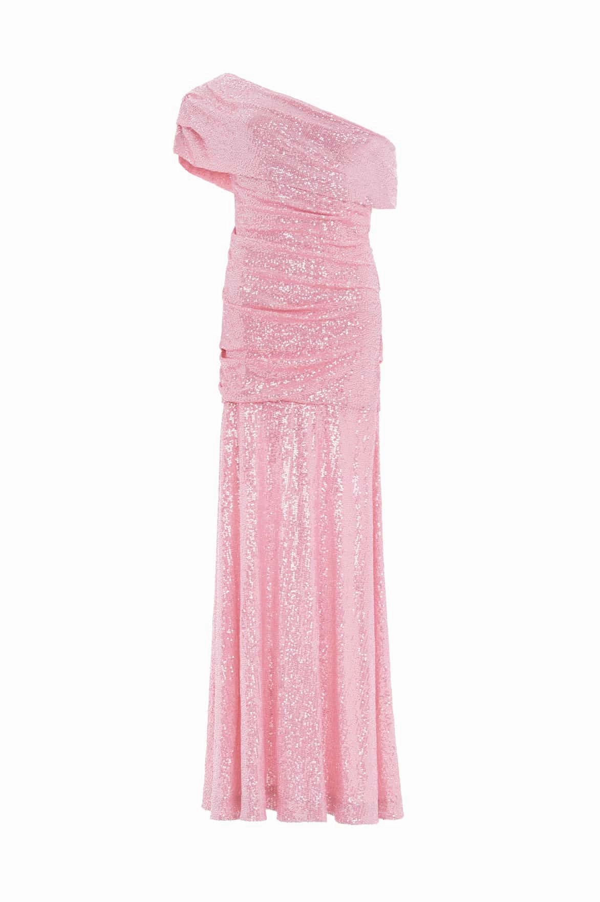 Nova Draped One-Shoulder Ankle Gown Soft Fit Wear