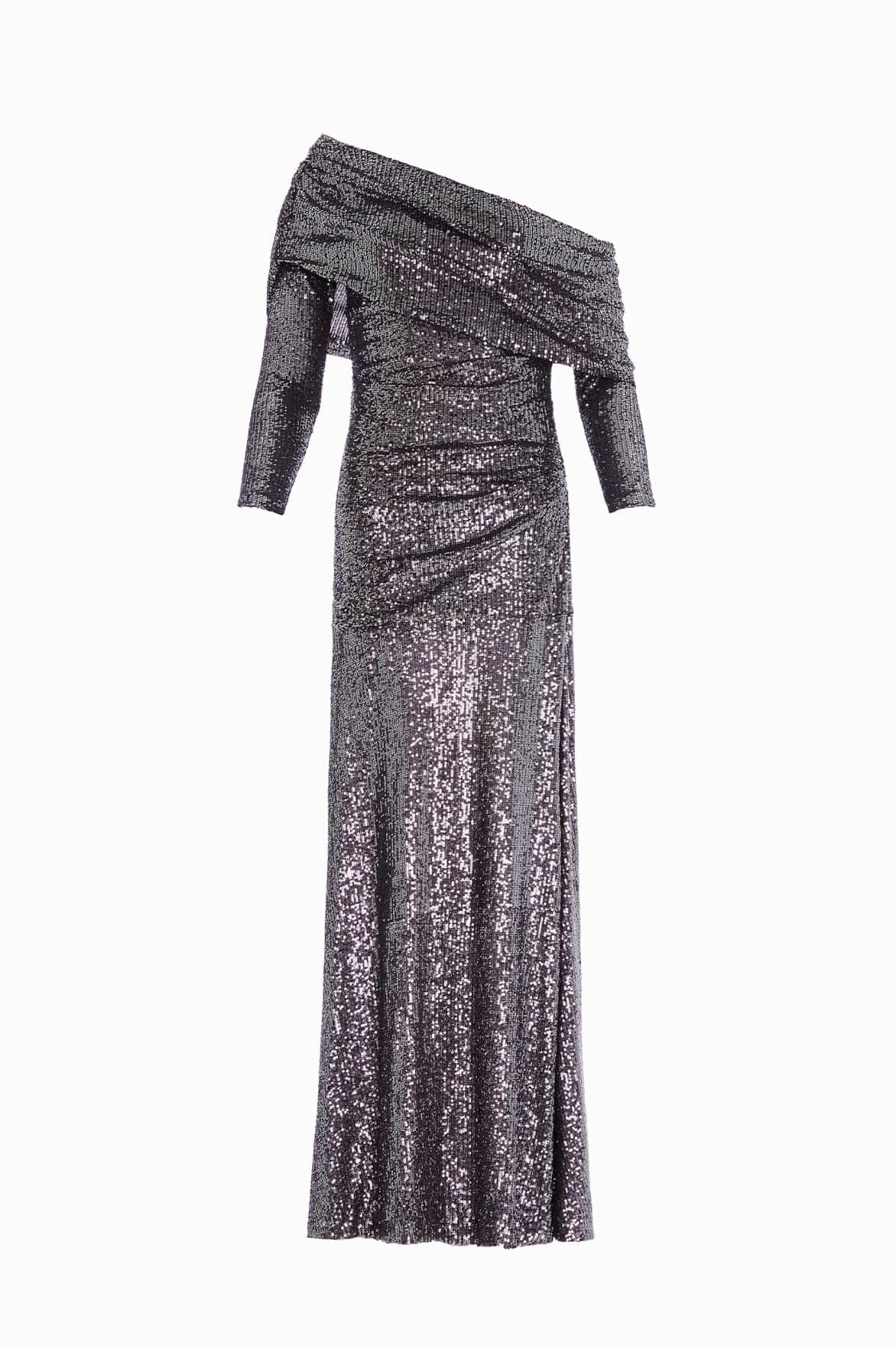 Nova One-Shoulder Ankle Gown Cozy Texture Minimal Design