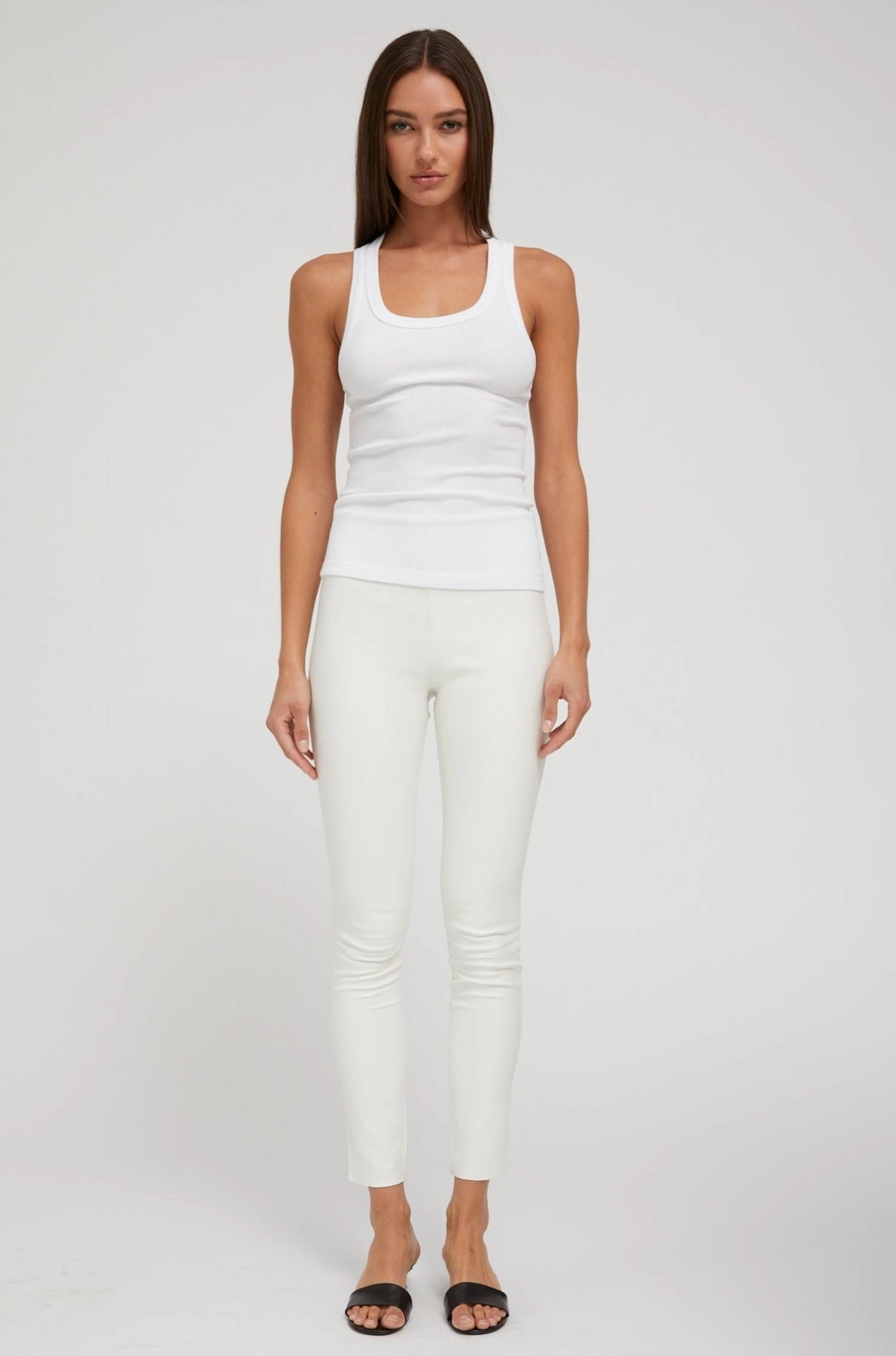 Active Design White Leather Ankle