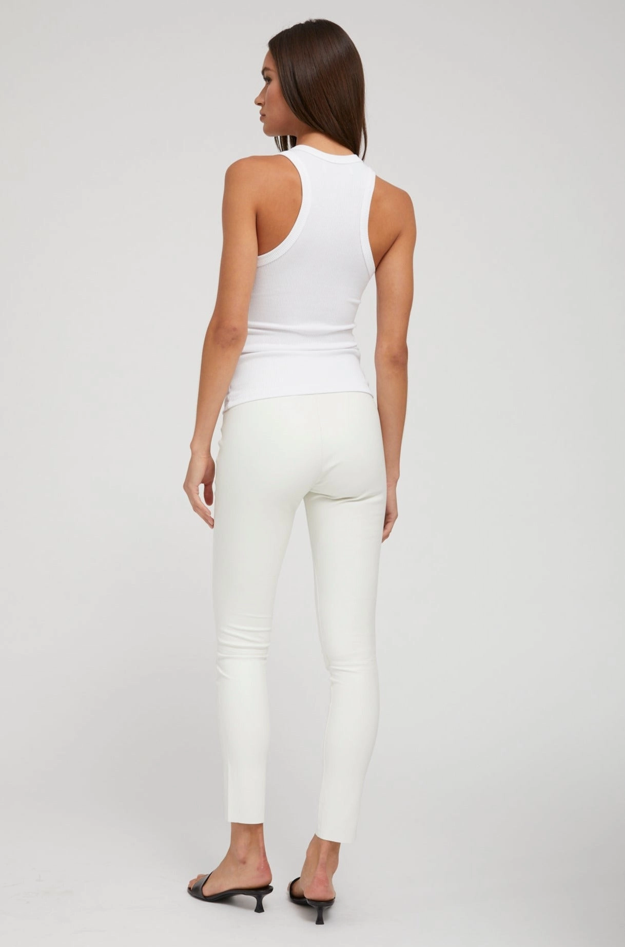 Yoga Inspired Essential Style White Leather Ankle