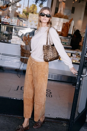 Everyday Ease Nutmeg Suede Cropped Baggy Pants