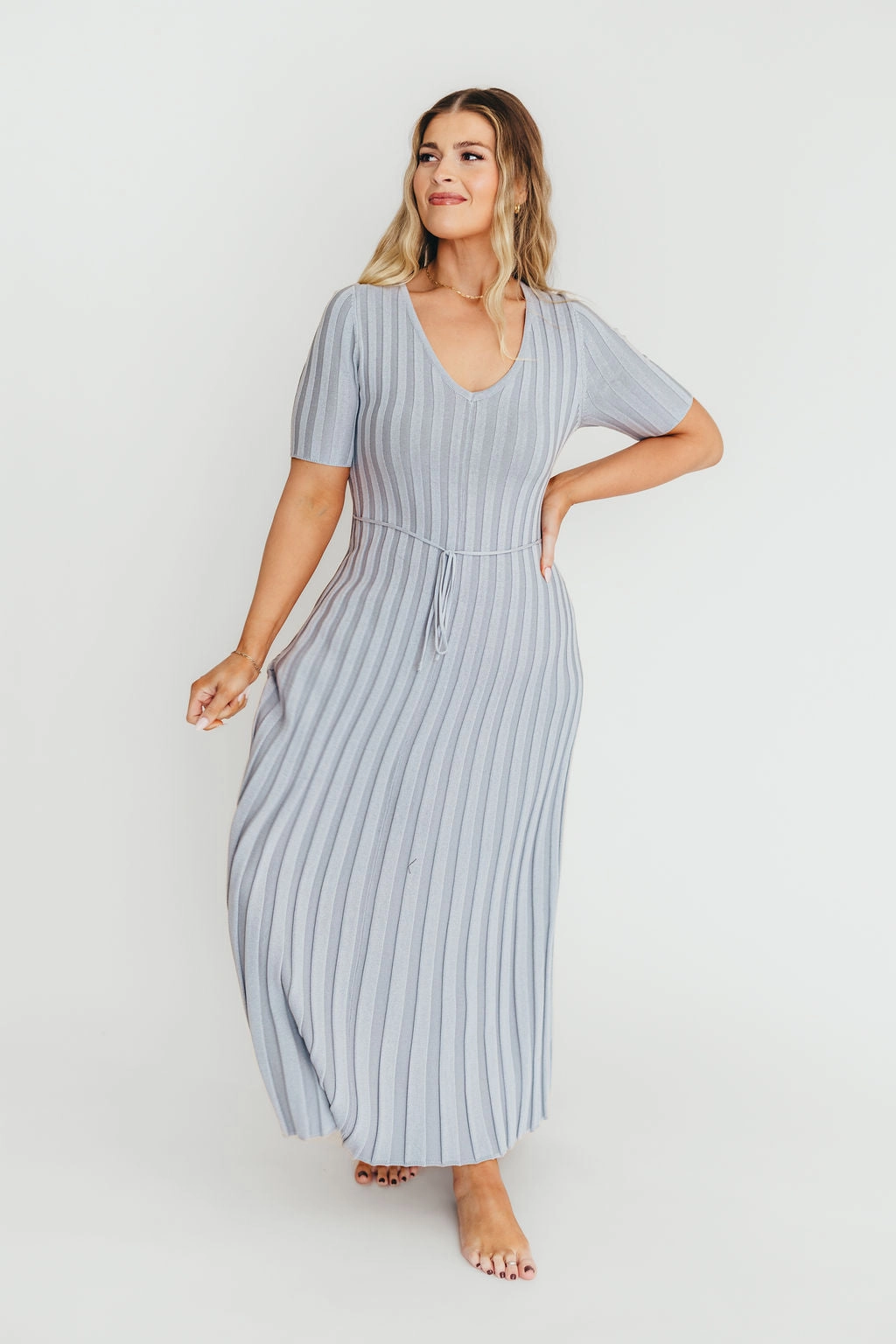 Oakley Ribbed Maxi Dress in Light Blue - Bump Friendly *Final-Sale* Must-have Warranty-Included