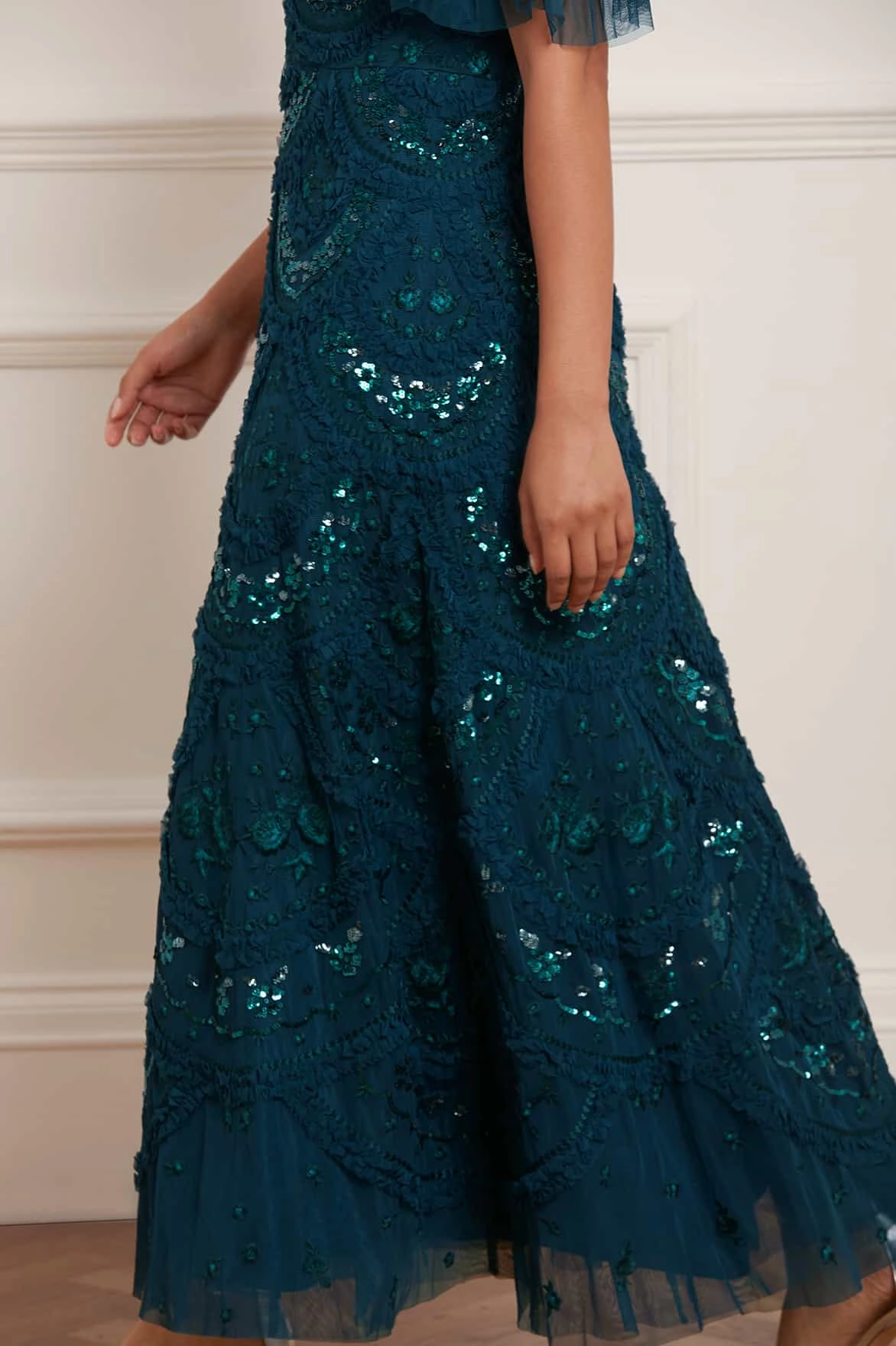 Carmen Ruffle Ankle Gown Eco-friendly Hip-Flattering