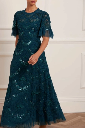 Family Joy Trend Detail Carmen Ruffle Ankle Gown