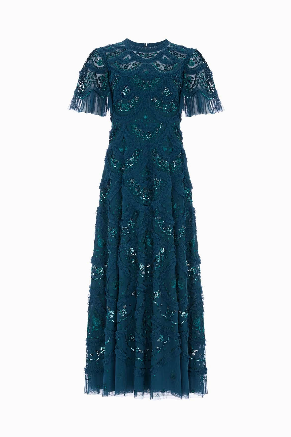 Carmen Ruffle Ankle Gown Resort-Wear Beauty Feel