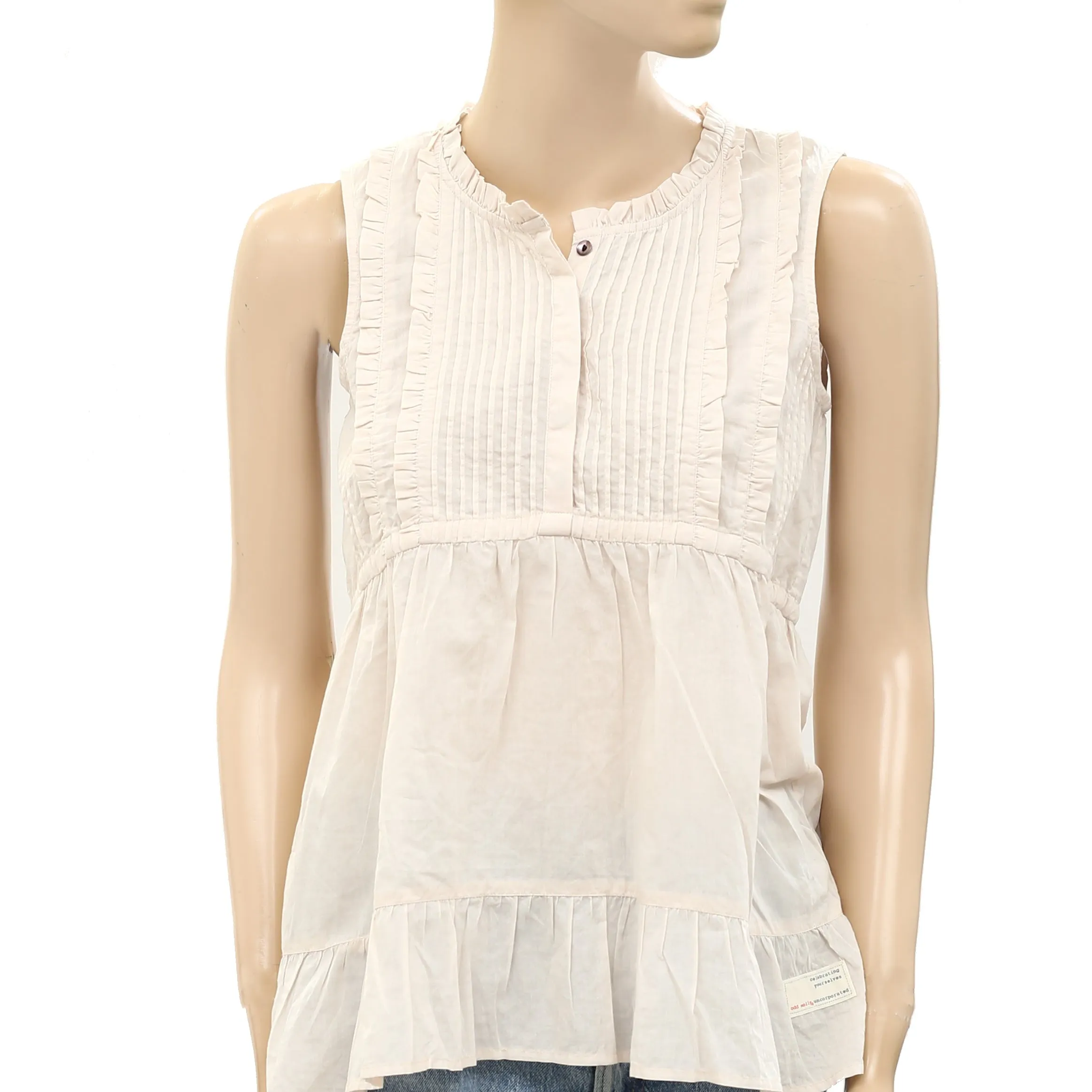 Odd Molly Anthropologie Ruffle Solid Tunic Top