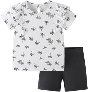 oddler oy Summer Pajamas Outfits ids Cotton Short Sleeve Shirt Shorts Set Funny Cartoon Print Casual 2 Piece