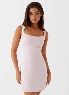 Flowy Layers Knit Cool Odette Satin Mini Dress - Pink