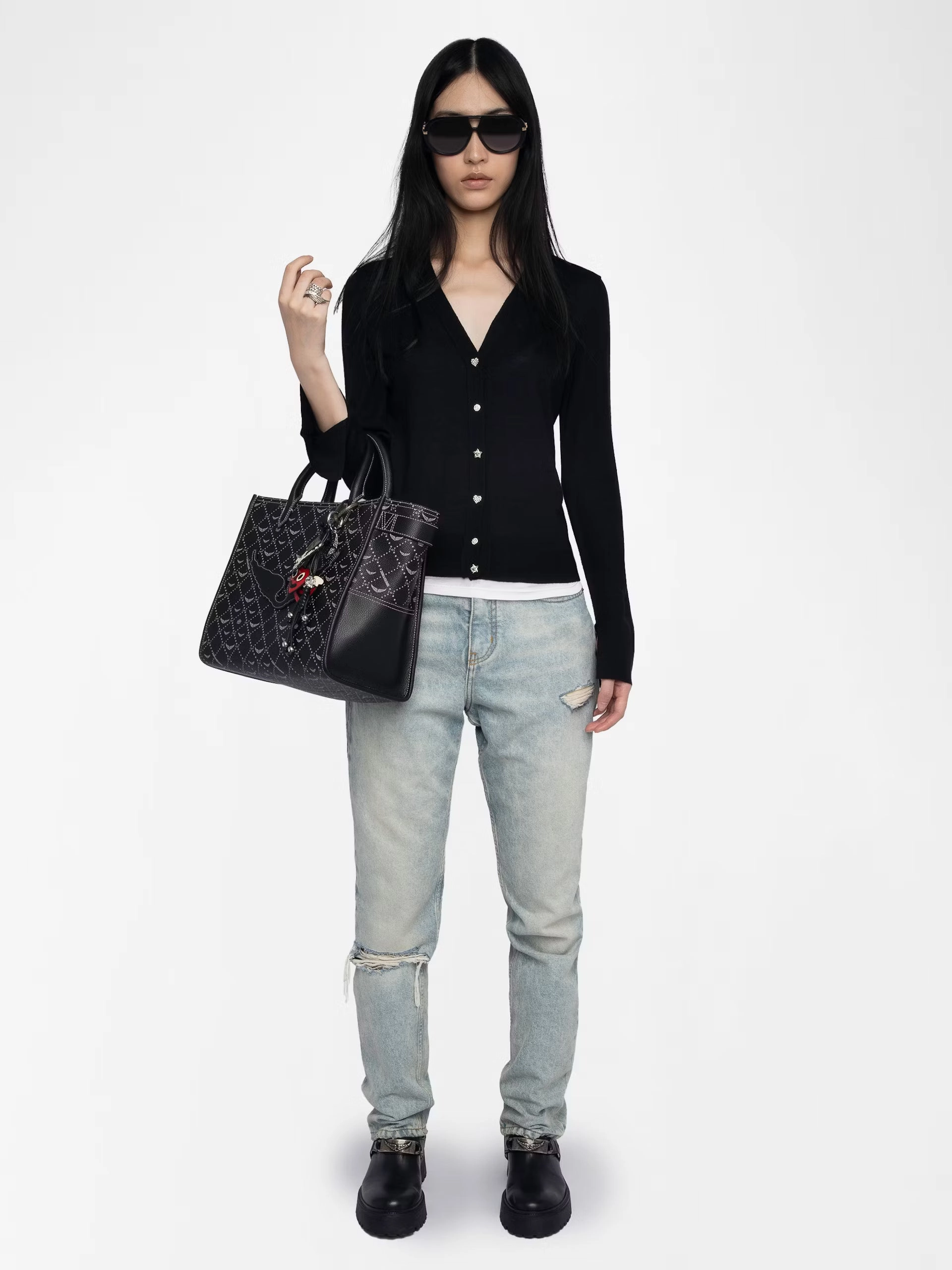 LayeredDurability Moisture Management Jemma Wool Cardigan Black
