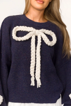 Clara Oversized Pullover Sweater in Navy *Final-Sale* Soft Hoodie Anti Pilling Treatment