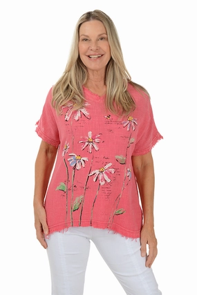 Lola Fringe Gauze Top Drop Shoulder Design