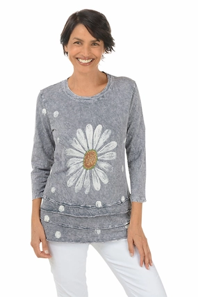 Happy Days Mineral Wash Ruffle Knit Top ThermalInsulation