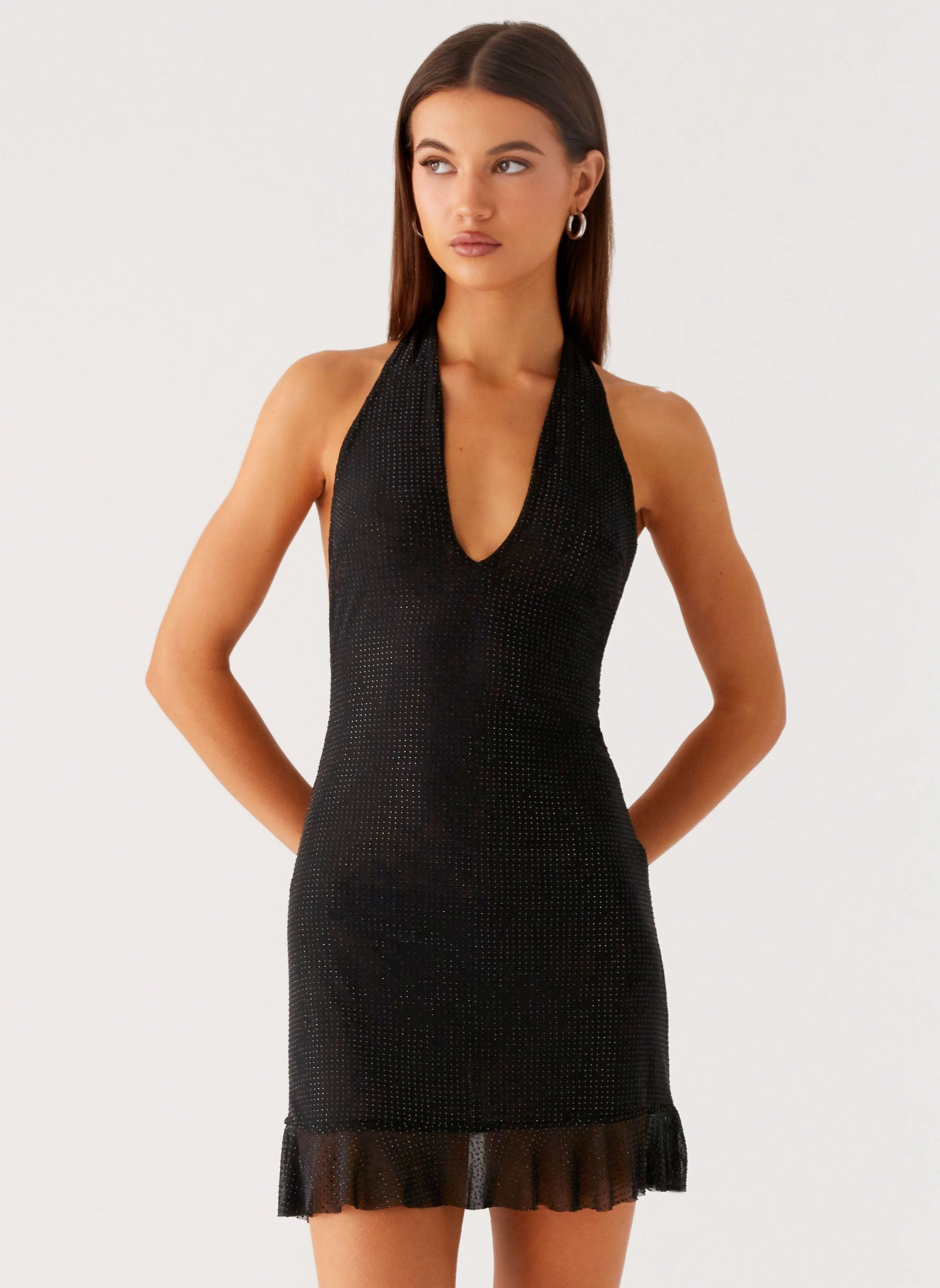 Odrella Sequin Mini Dress - Black Party Safe