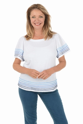 Ombre Contrast Seams Tee BrushedInnerLining Formal top