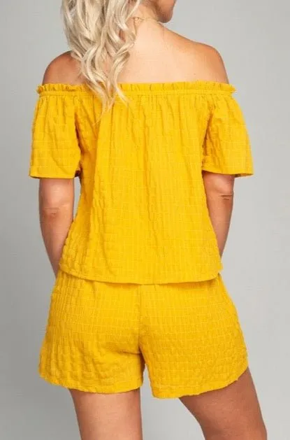 Off Shoulder Top & Shorts Set