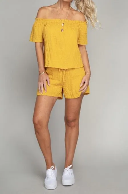 Off Shoulder Top & Shorts Set