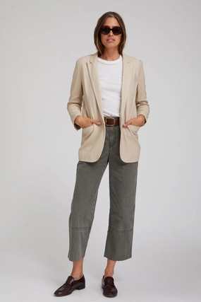 Off White Leather Blazer Seamless construction