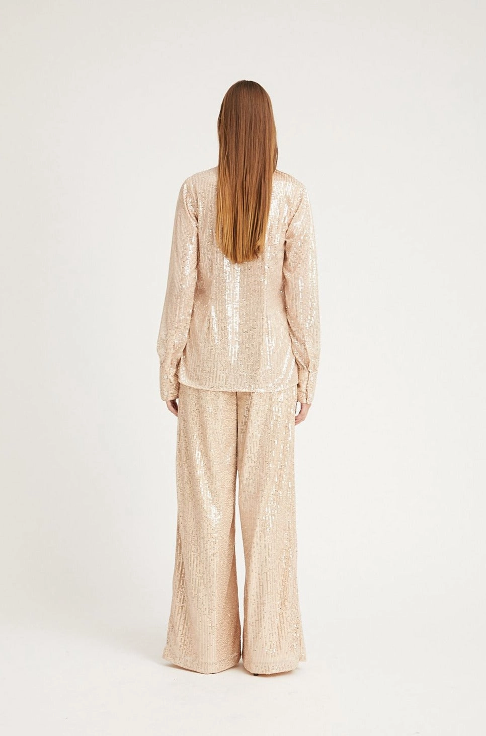 Easy Access Off White Sequin Wide Leg Pants