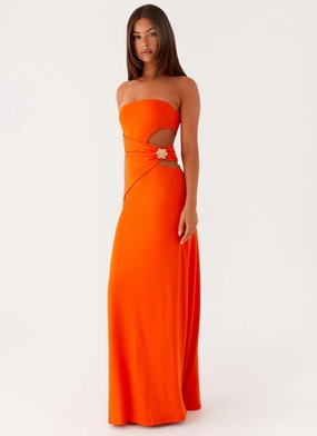 Adjustable-Length Light Mood Anetta Maxi Dress - Orange