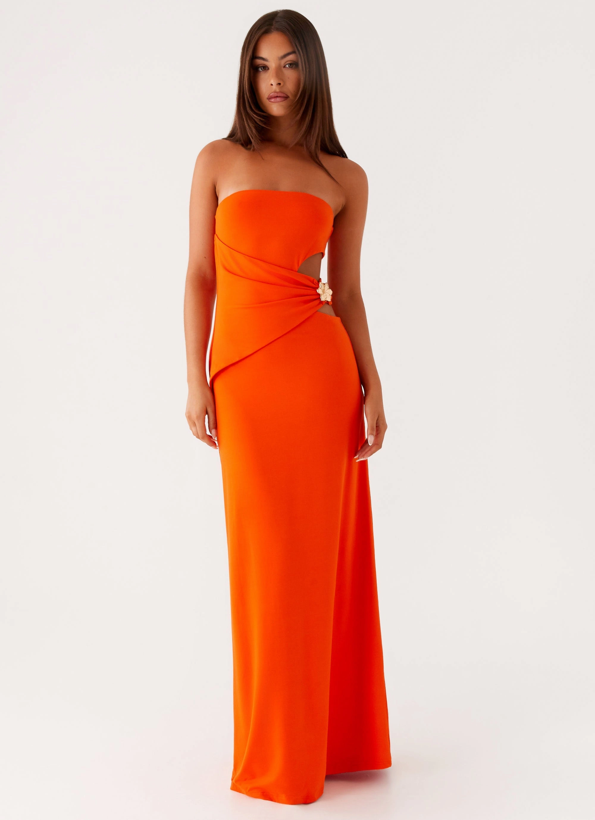 Modern Finish Machine-washable Anetta Maxi Dress - Orange