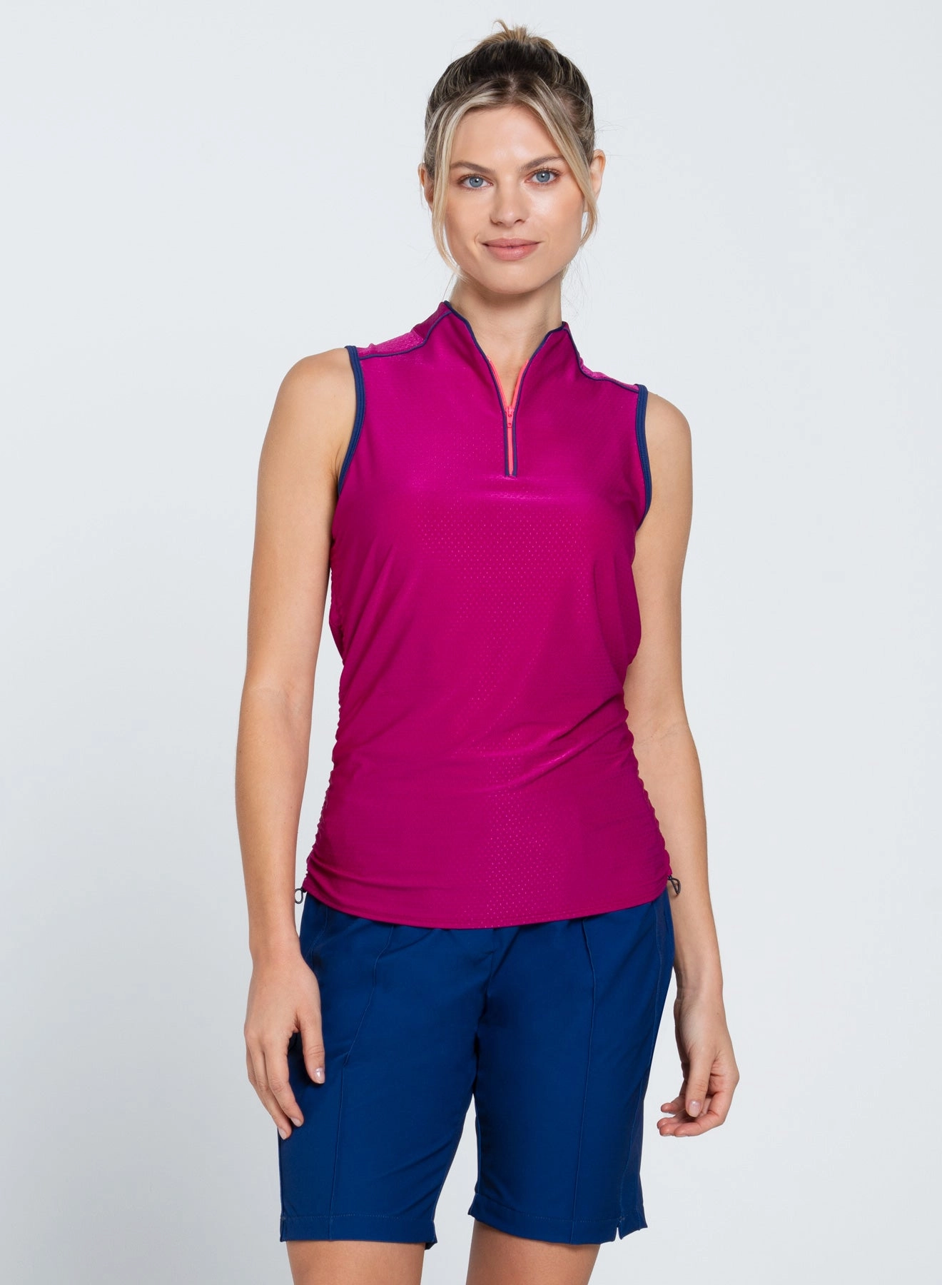 On Par Zip Tank Tear Resistant Weave Basic Wardrobe