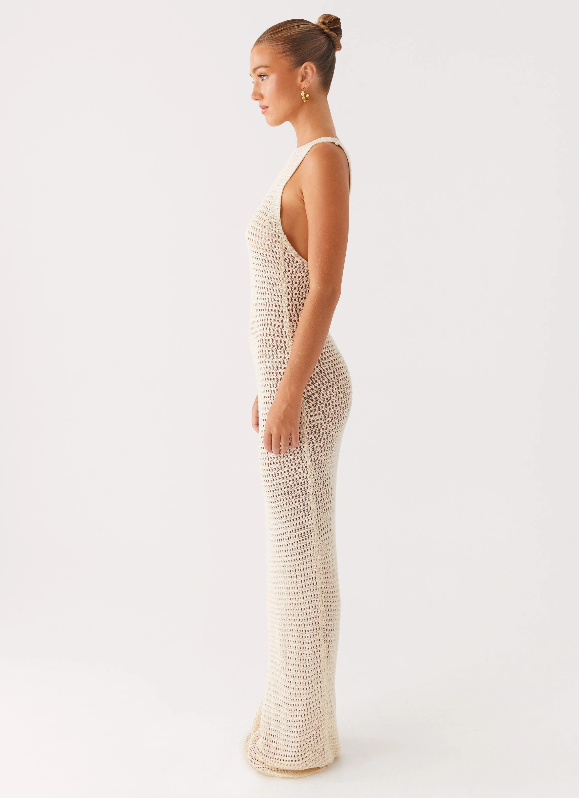 Smart Wear Beach House Crochet Maxi Dress - White