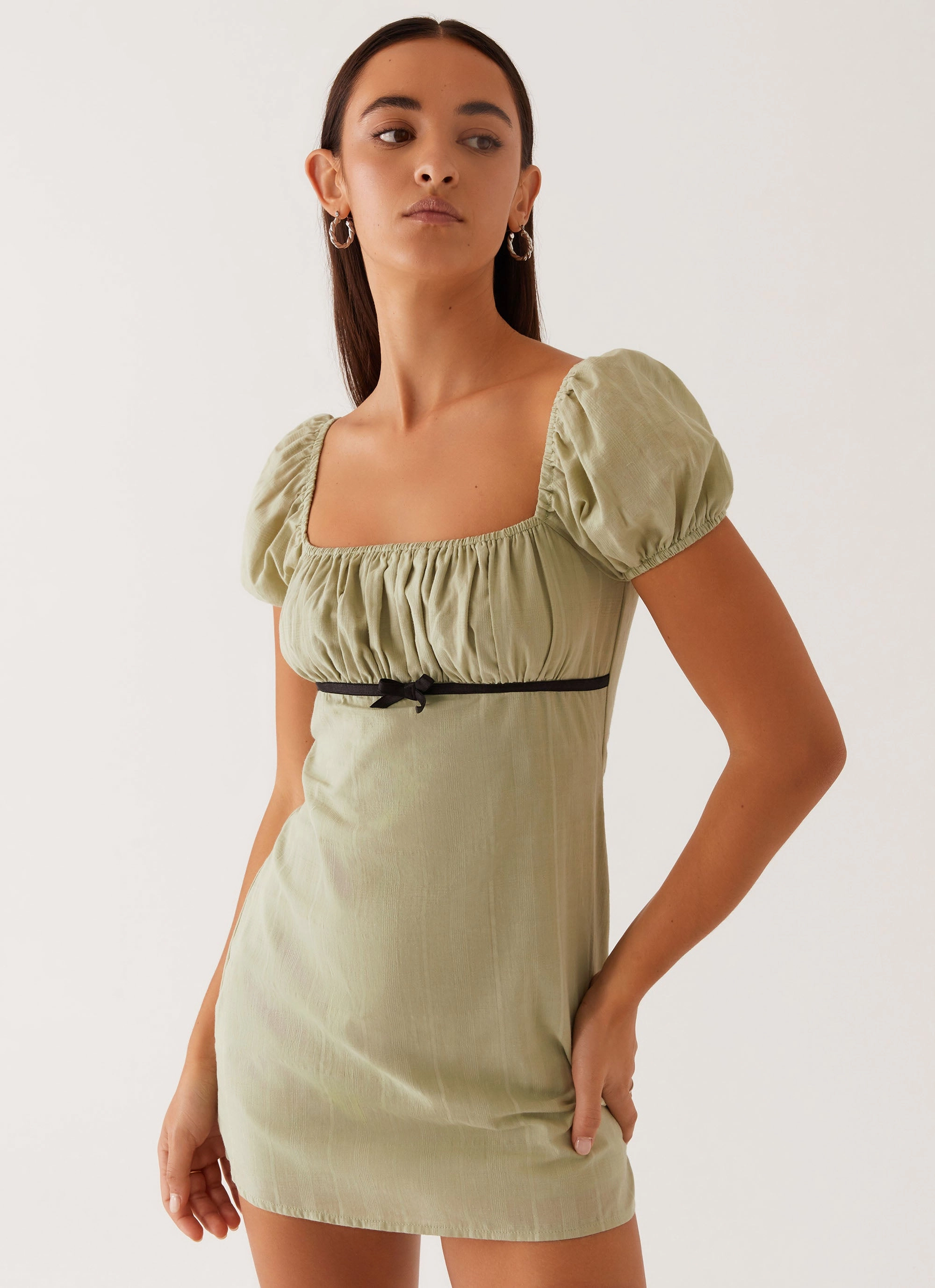 Autumn Look Fran Mini Dress - Pastel Green
