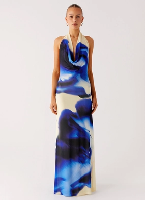 Contemporary Layer Only A Feeling Cowl Neck Maxi Dress - Heirloom Floral