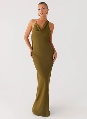 Opal Glow Maxi Dress - Khaki Lounge Texture