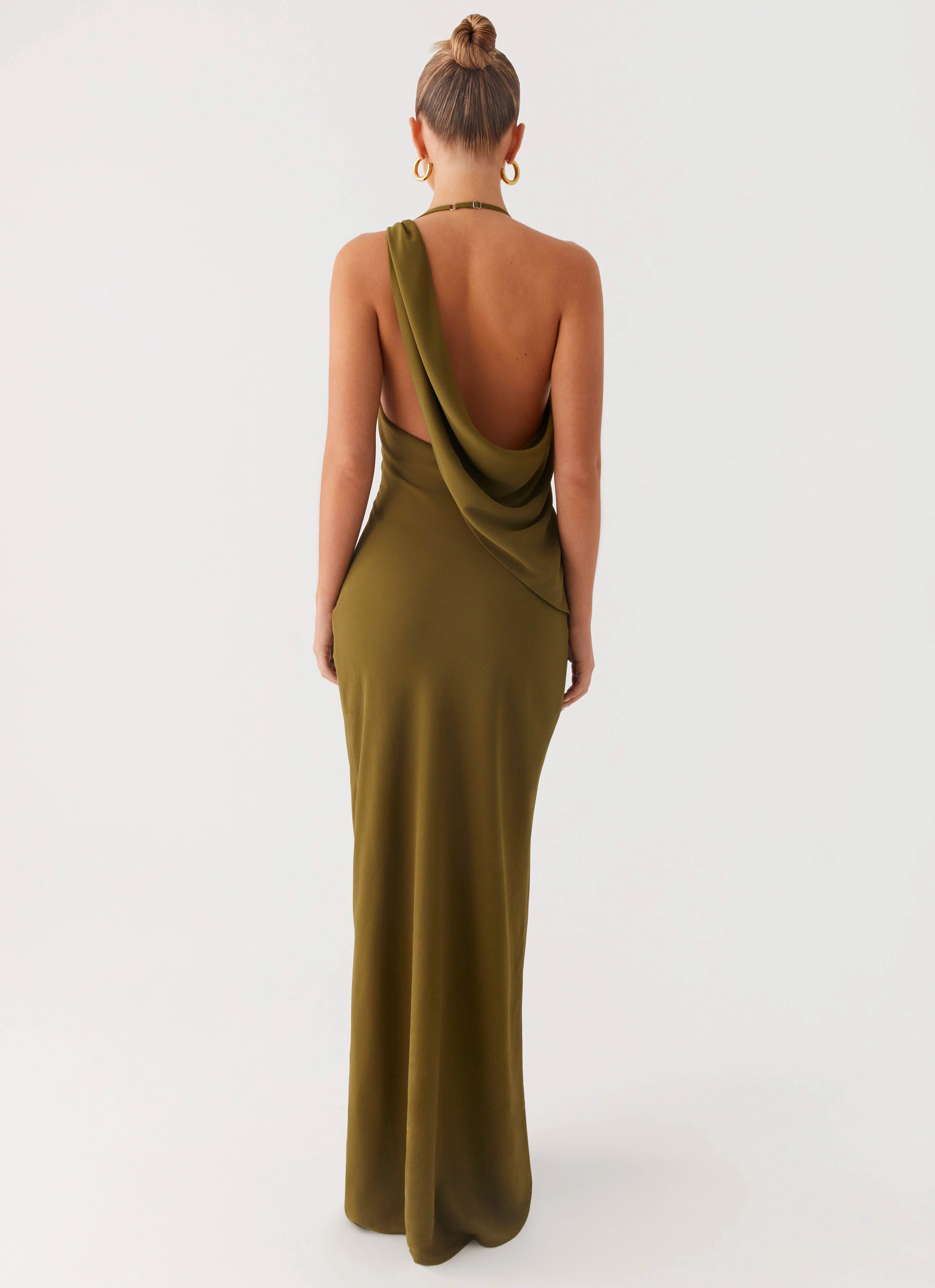 Lawn Soft Opal Glow Maxi Dress - Khaki