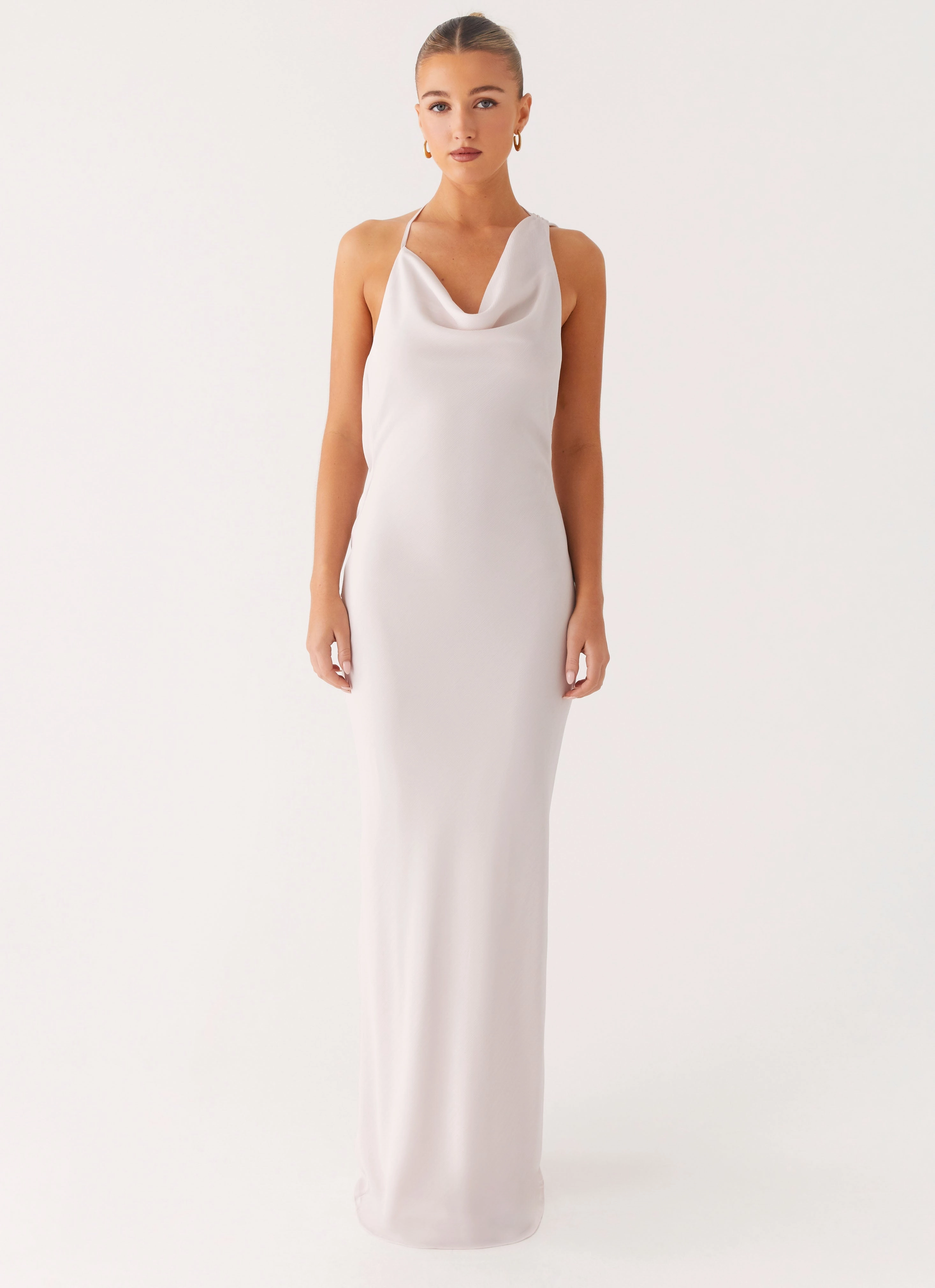 Opal Glow Maxi Dress - Off White Flattering Waistband