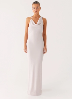 Opal Glow Maxi Dress - Off White Flattering Waistband