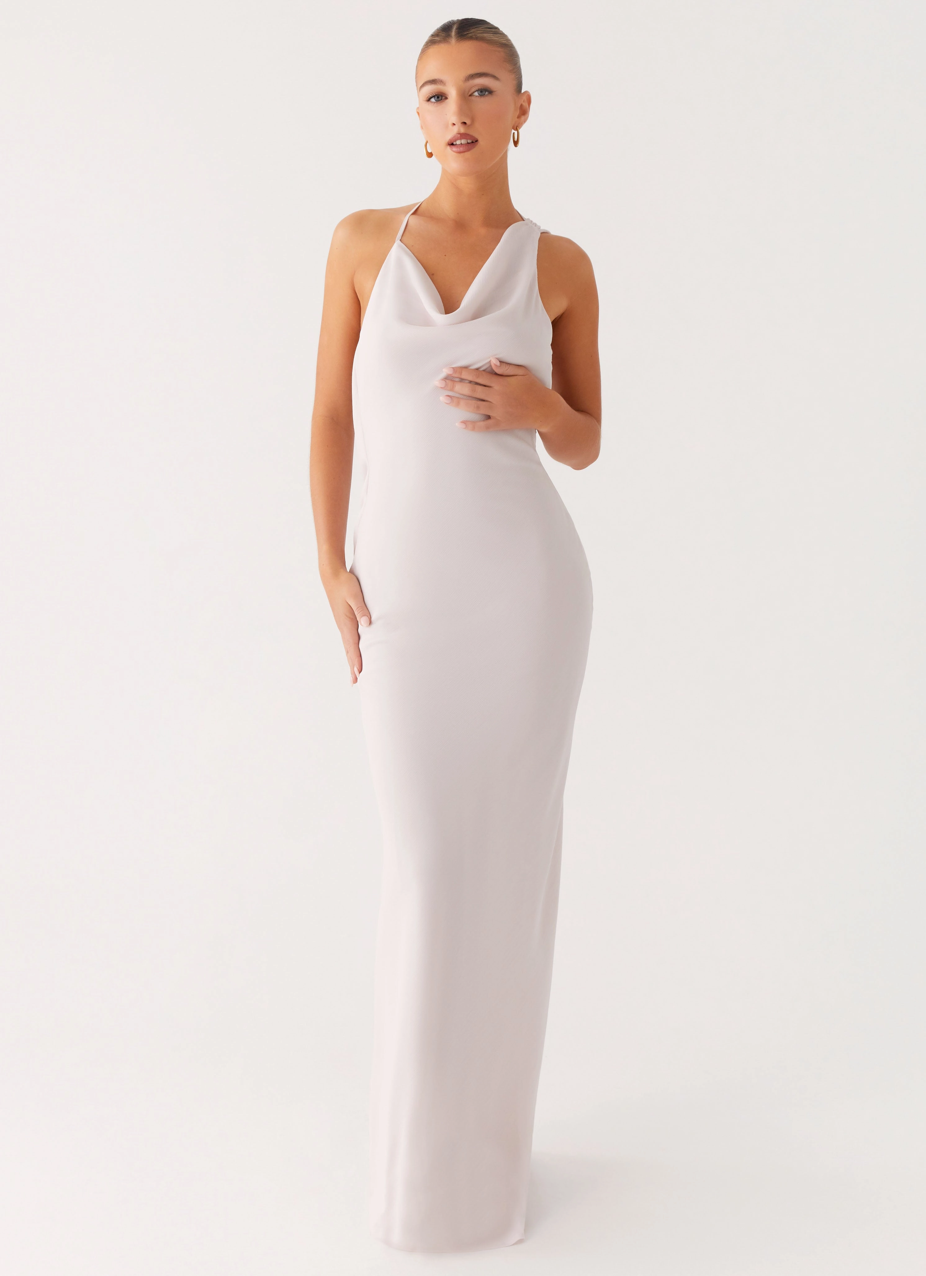 Soft Draping Opal Glow Maxi Dress - Off White