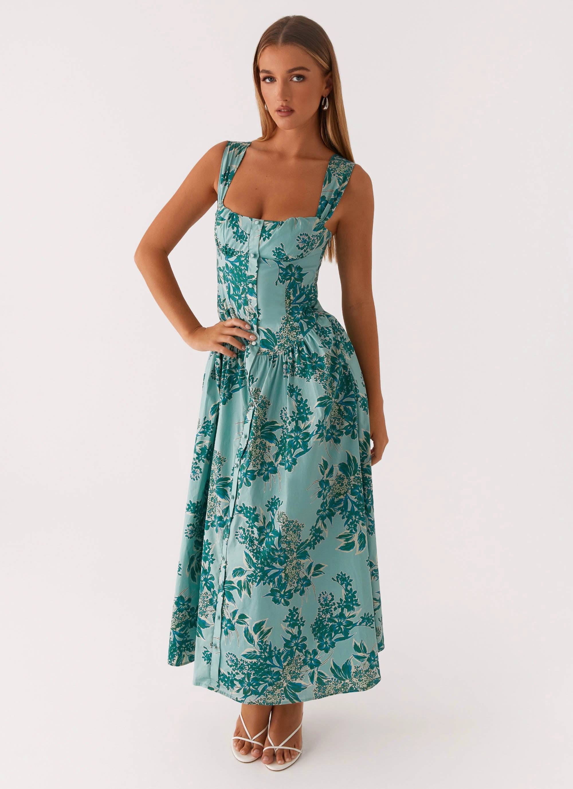City Flow Emmalina Midi Dress - Cloud Nine Floral