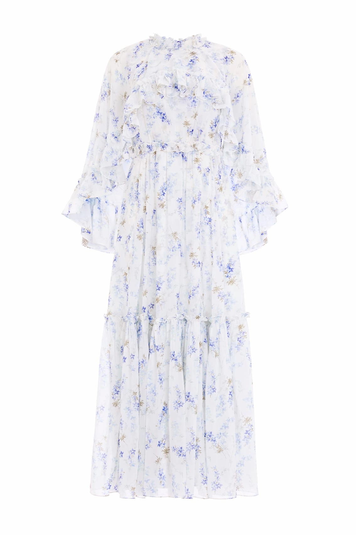Curvy Glam Ophelia Ditsy Harper Chiffon Cape Ankle Gown