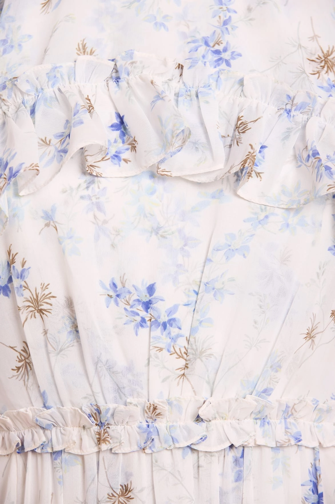 retro-style Ophelia Ditsy Harper Chiffon Cape Ankle Gown