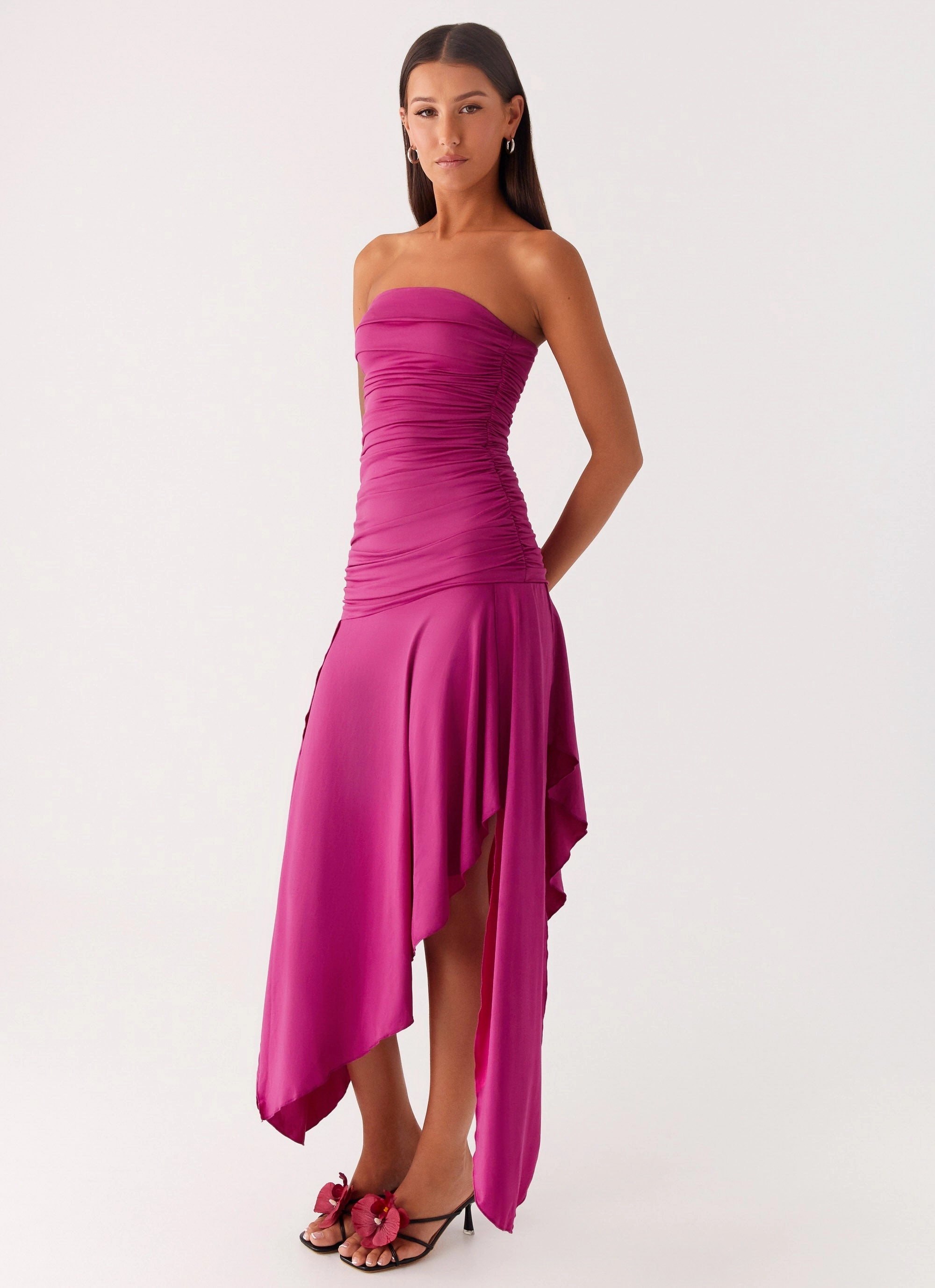 Ora Strapless Maxi Dress - Fuchsia Casual Comfort effortless grace