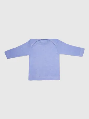 organic cotton, merino wool and silk shirt in blue - baby/toddler