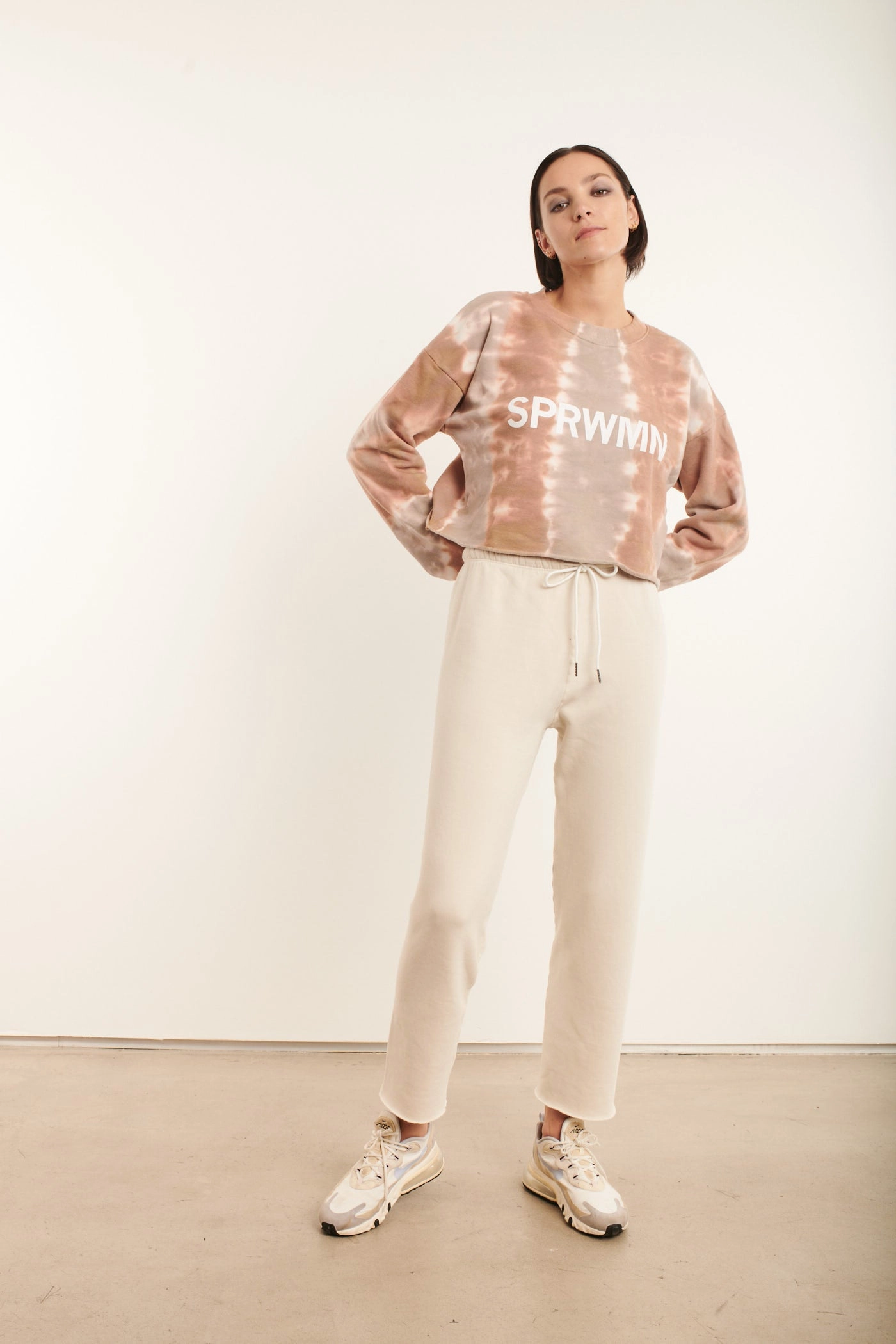 Vintage White Easy Sweatpants Layered Collar System BreathableFabric