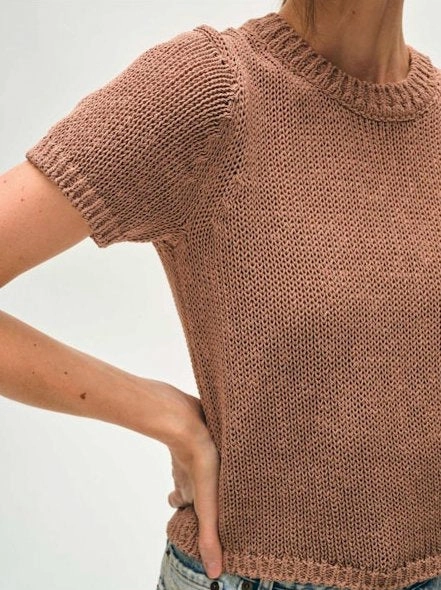 Organic Cotton Tape T-Shirt Clay MultiPanel Design Drop Shoulder