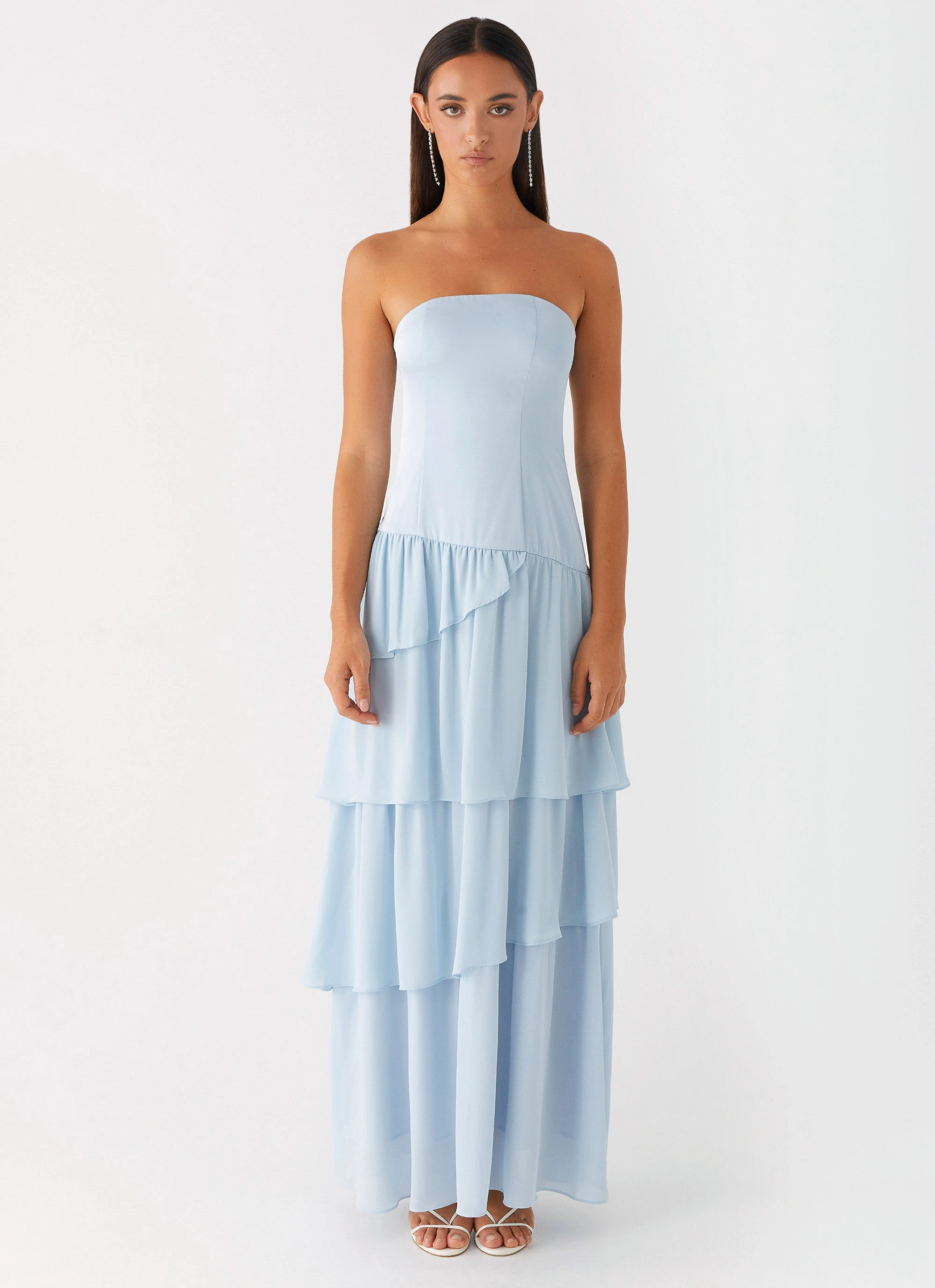 Our Story Maxi Dress - Pastel Blue Soft and Chic