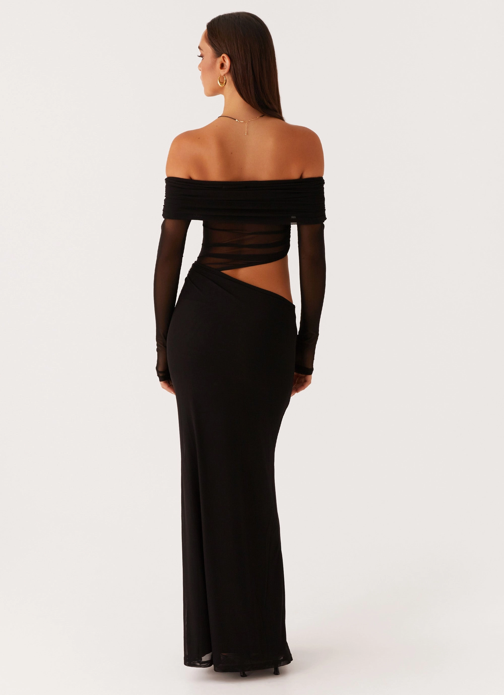 Flared-Hem Emery Maxi Dress - Black