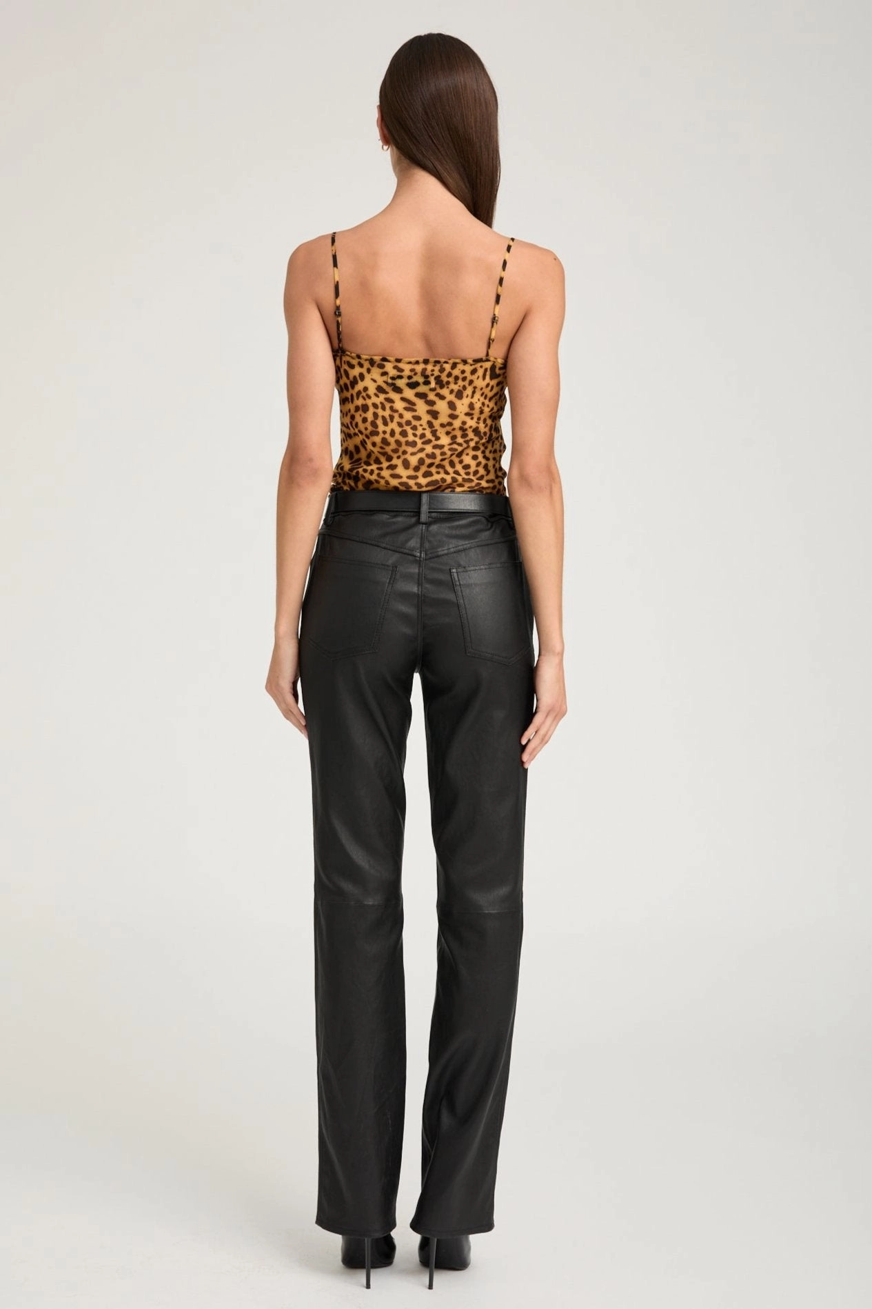 Dark Leopard Silk Cami Textured Weave Pattern AdaptiveFitFabric