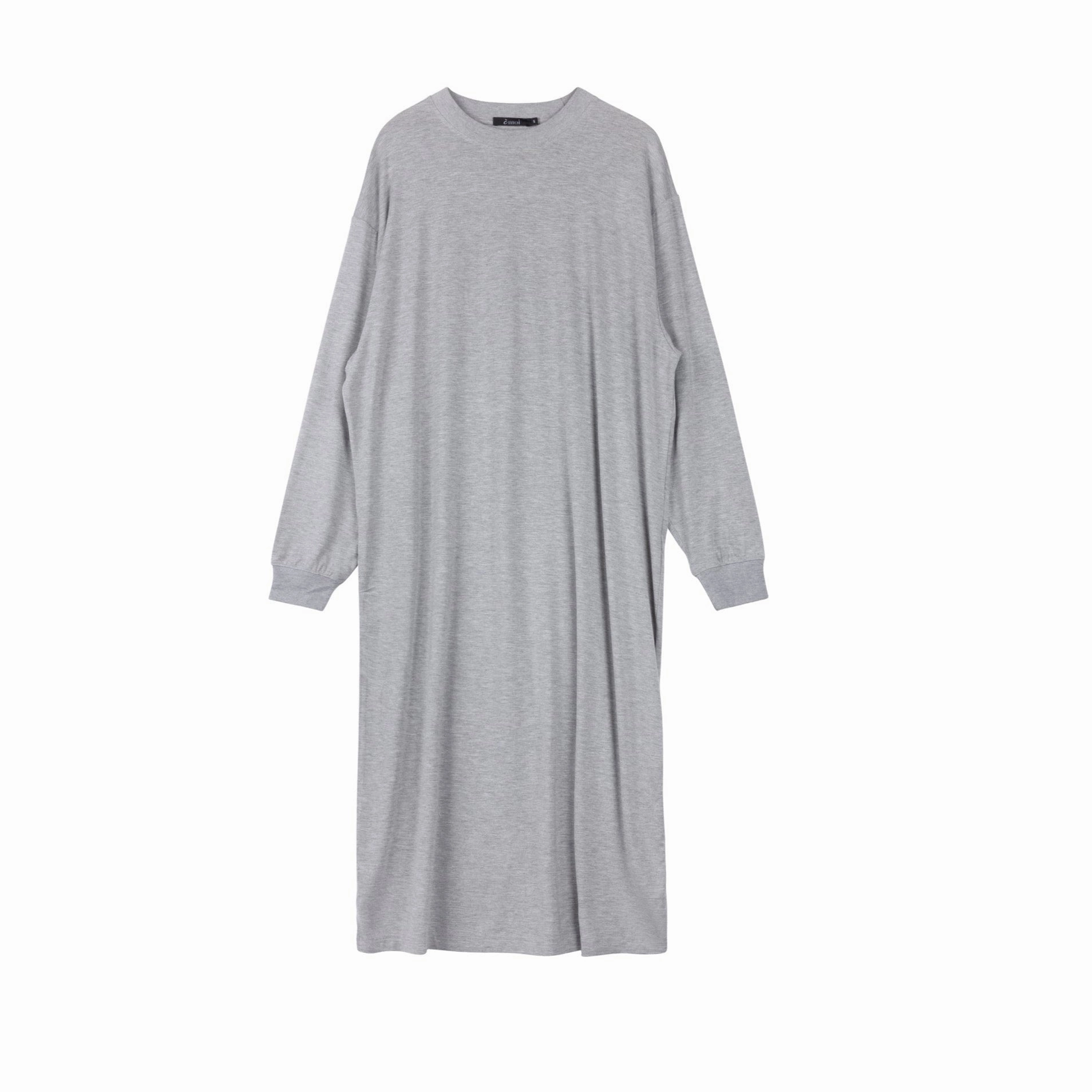 Timeless Touch Polished Cut Oversized T-Shirt Dress | Gray [Final Sale]