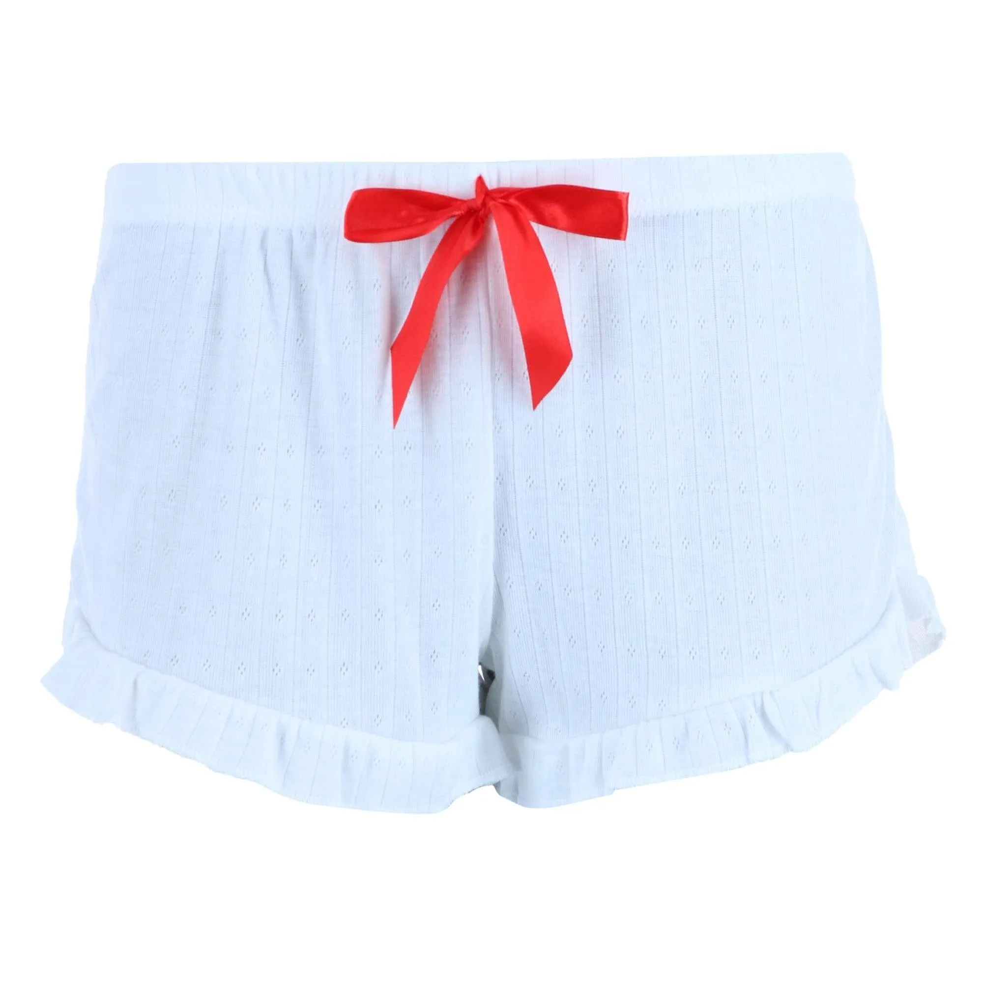 Overslept Women's Shorts Pointelle Cherries Notch Pajama Set