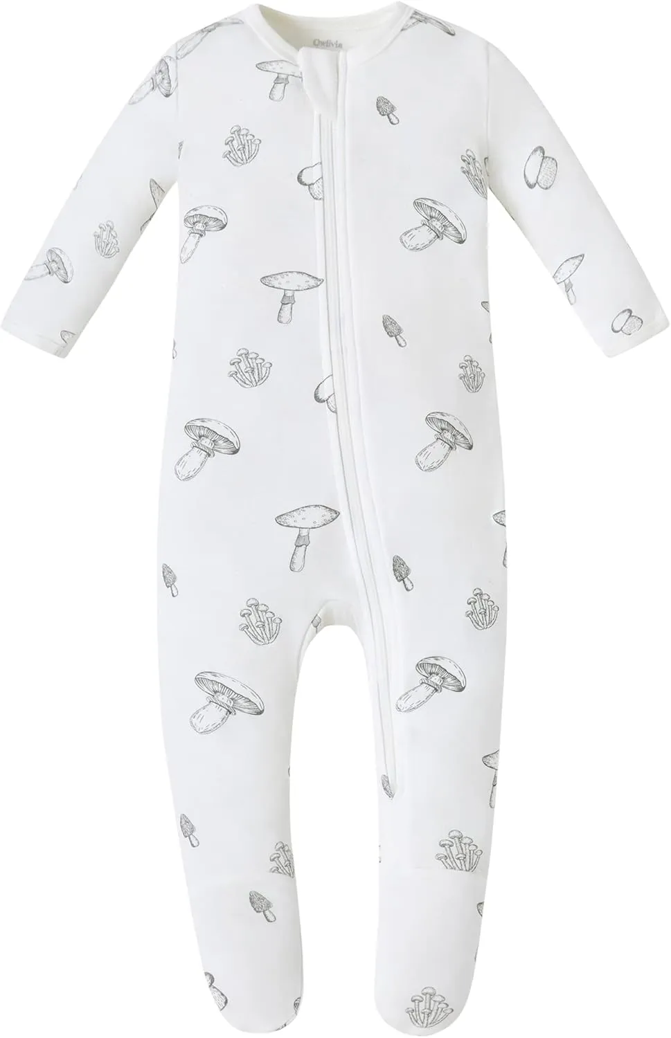 Owlivia Organic Cotton Baby Pajamas, Boys Girls Zip Front Sleep 'N Play Pjs, Footed Sleeper, Long Sleeve