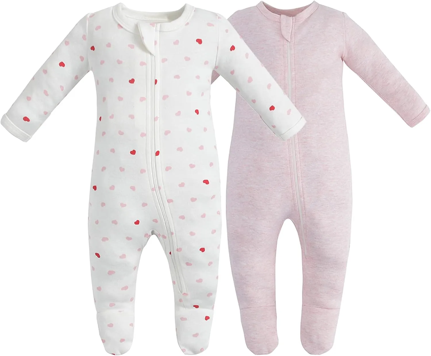 Owlivia Organic Cotton Baby Pajamas, Boys Girls Zip Front Sleep 'N Play Pjs, Footed Sleeper, Long Sleeve