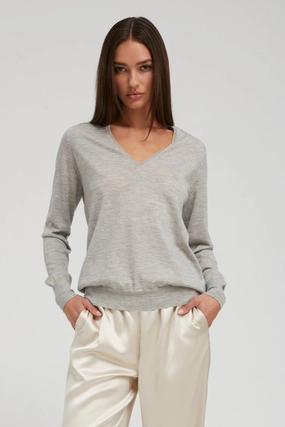ZeroWastePattern Oxford Cashmere V-Neck Sweater